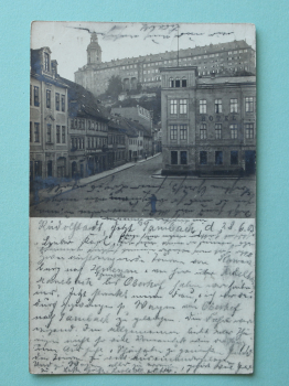 Ansichtskarte Foto AK Tambach 1903 Hotel Straße Geschäfte Blick auf Schloss Ortsansicht Architektur Thüringen